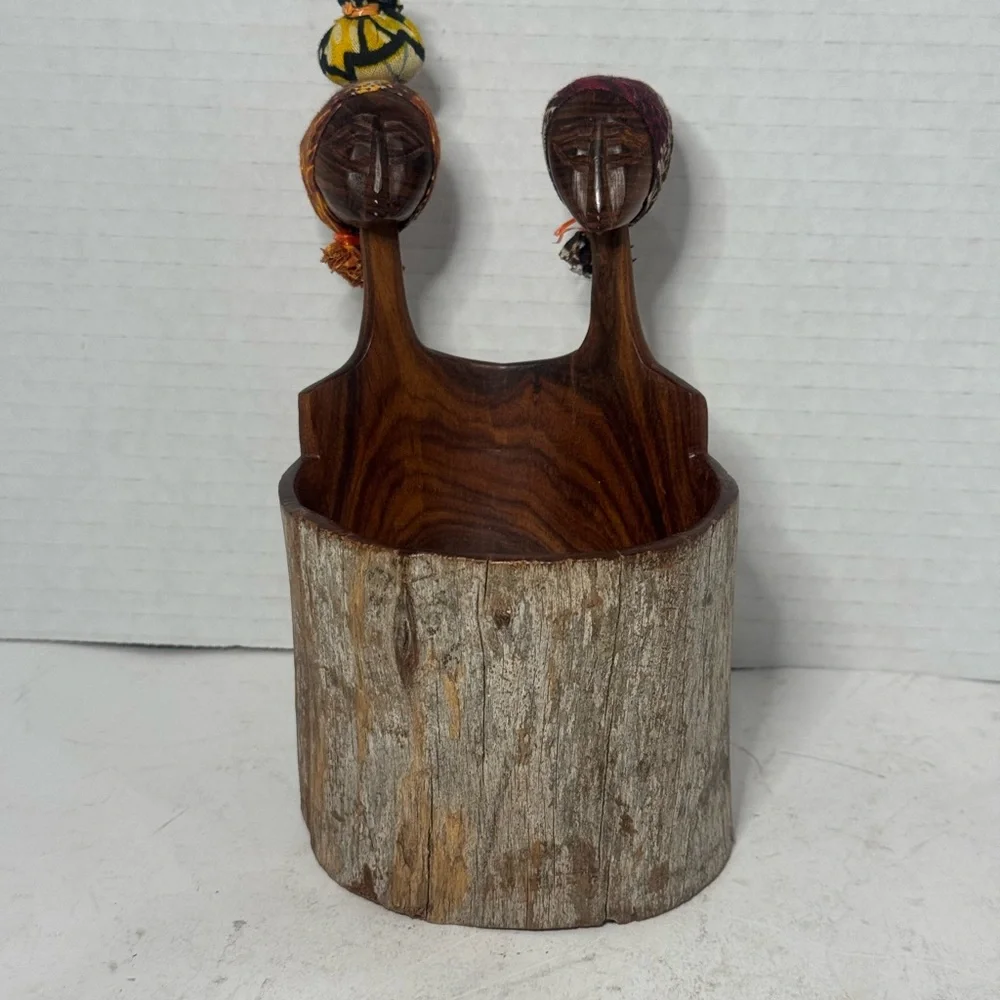 African Women Handcrafted Sandalwood Pen/Pencil Holder